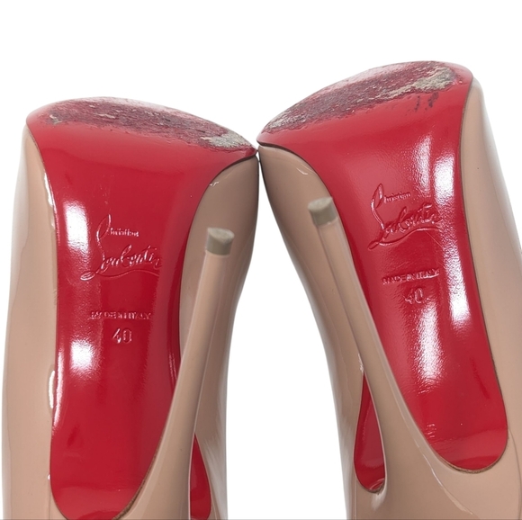 Christian Louboutin Nude Pigalle Follies 100 Patent Leather Pointed Pump Heel 40 - Picture 10 of 16